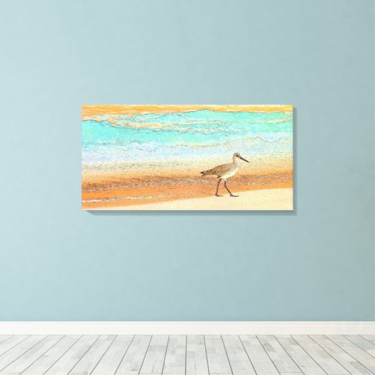 Zandloper op het strand canvas afdruk (Insitu (Houten vloer))