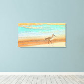 Zandloper op het strand canvas afdruk (Insitu (Houten vloer))