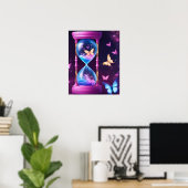 ZANDLOPER VLINDER KUNST PAARSE POSTER (Thuiskantoor)