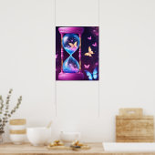 ZANDLOPER VLINDER KUNST PAARSE POSTER (Keuken)