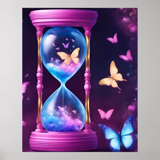 ZANDLOPER VLINDER KUNST PAARSE POSTER (Voorkant)