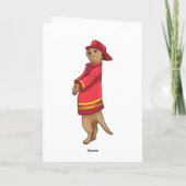 Zandmangat als brandweerman met helm kaart (Achterkant)