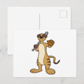 Zandmangoest als honkbalspeler met honkbalknuppel briefkaart (Voorkant / Achterkant)