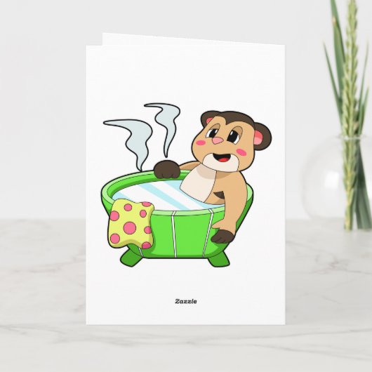 Zandmangoest bij baden in badkuip kaart (Achterkant)