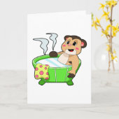 Zandmangoest bij baden in badkuip kaart (Gele Bloem)