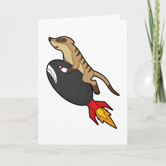 Zandmeerkat bij Vliegen met Raket Kaart (Voorkant)