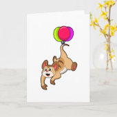 Zandmeerkat met ballon kaart (Gele Bloem)
