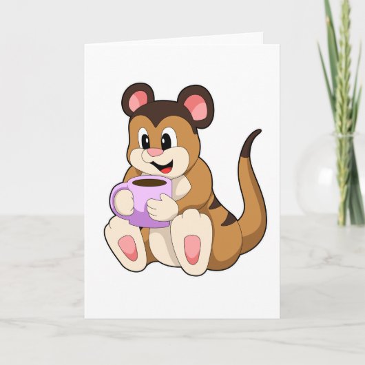 Zandmeerkat met Beker Koffie Kaart (Voorkant)