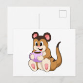 Zandmeerval met mok koffie briefkaart (Voorkant / Achterkant)