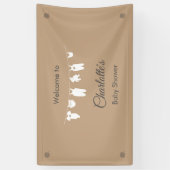 Zandminimalistisch genderneutraal Baby shower Spandoek (Verticaal)