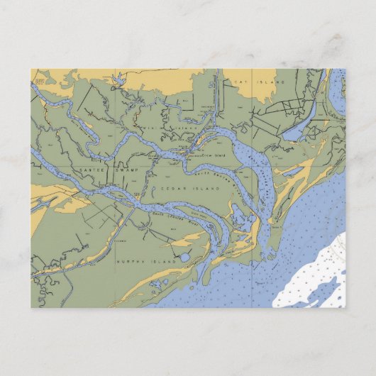 Zandmoeras, SC Nautical Chart Briefkaart (Voorkant)