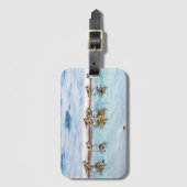 Zandpiers die langs de strand lopen bagagelabel (Voorkant (verticaal))