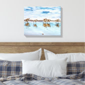 Zandpiers die langs de strand lopen canvas afdruk (Insitu (Slaapkamer))