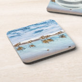 Zandpiers die langs de strand lopen drankjes onderzetter (Linkerzijde)