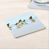 Zandpipers op Hilton Head Beach Kartonnen Onderzetters (Schuin)