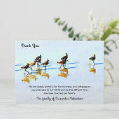 Zandpipers op Hilton Head Beach Sympathie Aankondiging (Staand voorkant)