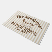 Zandpipervogels & Stripes Beach House Neutraal Deurmat (Schuin)