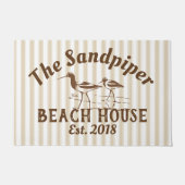 Zandpipervogels & Stripes Beach House Neutraal Deurmat (Voorkant)