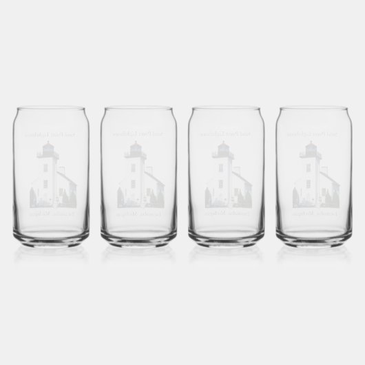 Zandpunt Vuurtoren kan glas (Achterkant)