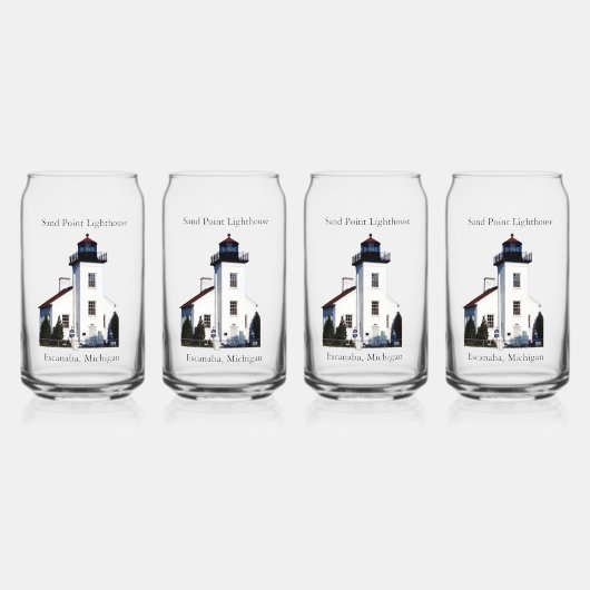 Zandpunt Vuurtoren kan glas (Voorkant)