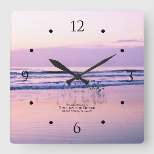 Zandpuntjes op zonsopgang bij de Ocean Beach Clock Vierkante Klok (Voorkant)