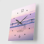 Zandpuntjes op zonsopgang bij de Ocean Beach Clock Vierkante Klok (Hoek)