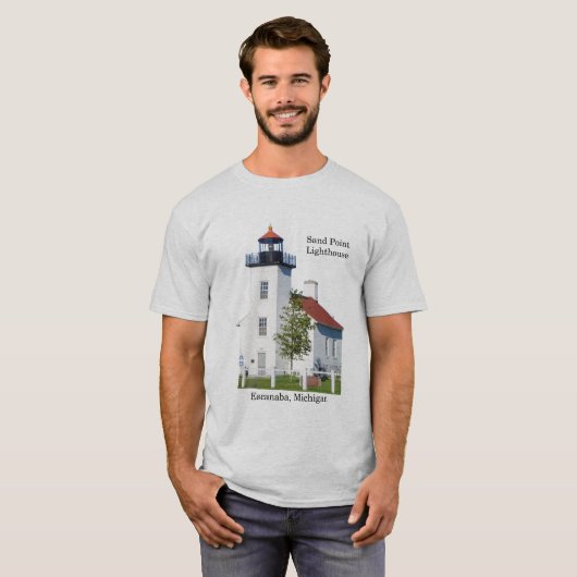 Zandpuntvuurtoren Escanaba shirt licht (Voorkant volledig)
