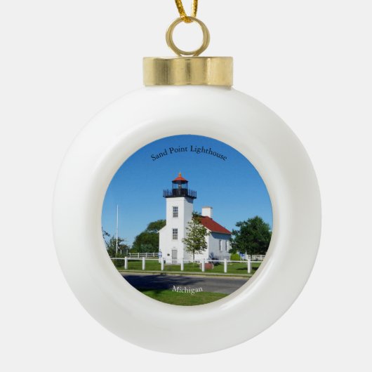 Zandpuntvuurtoren Keramische Bal Ornament (Voorkant)