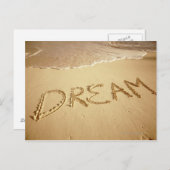 Zandschrift 'Dream' met inkomend surf bovenaan Briefkaart (Voorkant / Achterkant)