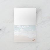 Zandschrijvend strand Scene Aqua + Zand Bedankkaart (Binnen)