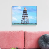 Zandsleutelvuurtoren, Florida-platte canvas afdruk (Insitu (Woonkamer))