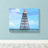 Zandsleutelvuurtoren, Florida-platte canvas afdruk (Insitu (Houten vloer))