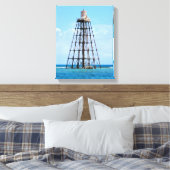 Zandsleutelvuurtoren, Florida-platte canvas afdruk (Insitu (Slaapkamer))