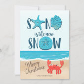 Zandsneeuw Seashell Beach Kustkrab Kerstmis Feestdagenkaart (Voorkant)
