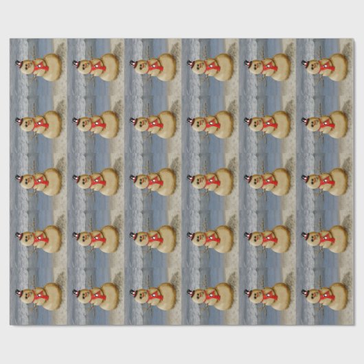 Zandsneeuwman op de kust. cadeaupapier (Vlak)