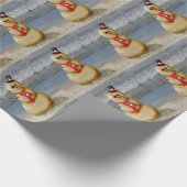 Zandsneeuwman op de kust. cadeaupapier (Hoek)