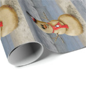 Zandsneeuwman op de kust. cadeaupapier (Rol Hoek)