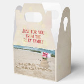 Zandsneeuwman op het strand bedankdoosjes (Geopend)