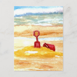 Zandspeelgoed - Zandkasteel op strand Briefkaart