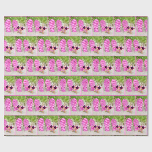 Zandspieringen en Teenslippers Cadeaupapier (Vlak)