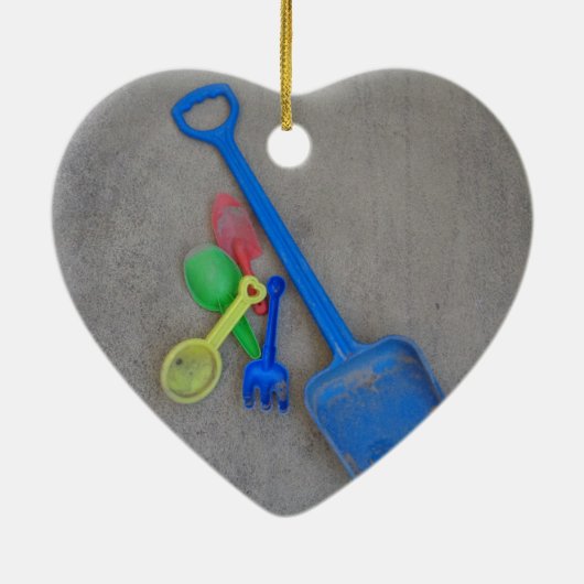 Zandspoelen, Kinder Playground Beach Summer Keramisch Ornament (Achterkant)