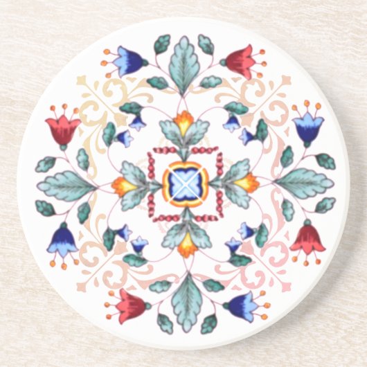 Zandsteen bierviltje - Fiori (A) Onderzetter (Voorkant)