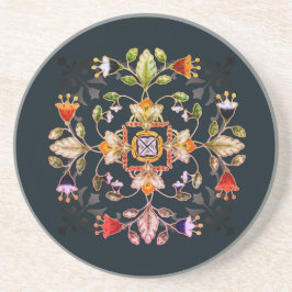 Zandsteen bierviltje - Fiori Dark Onderzetter