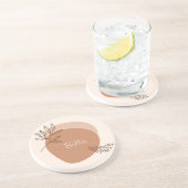 Zandsteen Drink Onderzetter - boho klei kleur mono (Zijkant)