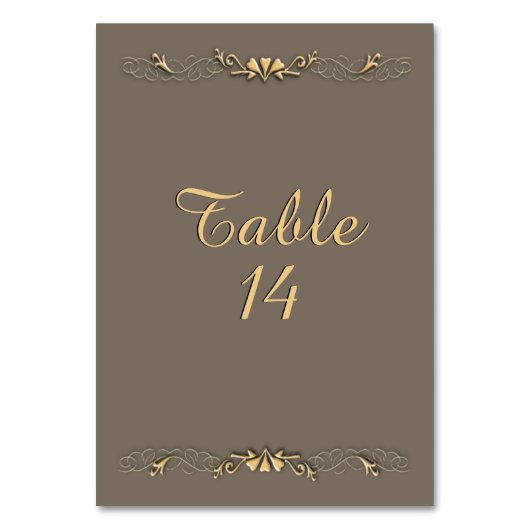 Zandsteen en Gouden Tafel Nummer Kaart (Achterkant)