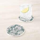 Zandsteen Onderzetter Damask Aqua Design (Zijkant)