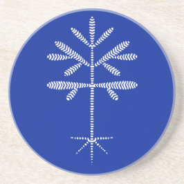 Zandsteen Onderzetter in blauw met een witte Sapli