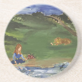 Zandsteen Onderzetter : Lente Thema