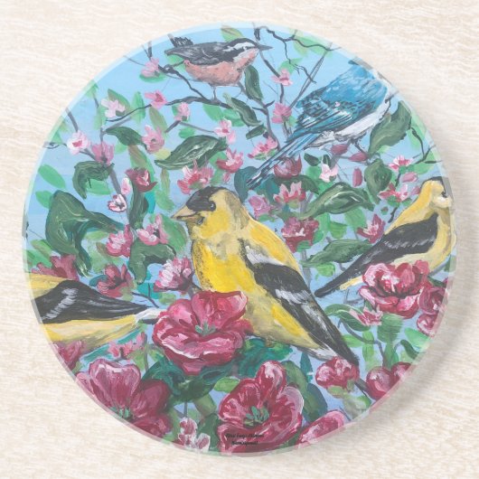 Zandsteen Onderzetter originele handgeschilderde k (Voorkant)