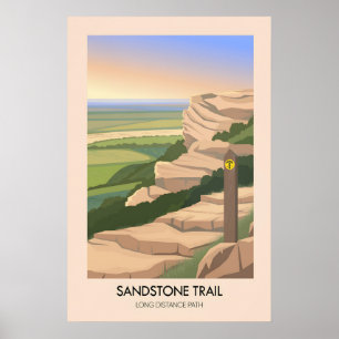 Zandsteen Trail Lange Afstand Wandelroute Reizen Poster